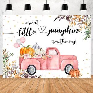 Aperturee 7x5ft Little Pumpkin Baby Shower Backdrop ***NEW***